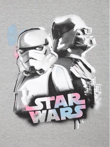 Camiseta Star Wars Juvenil Para Menino Mescla