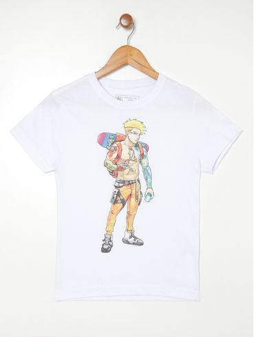 Camiseta Manga Curta Juvenil Para Menino BRANCO