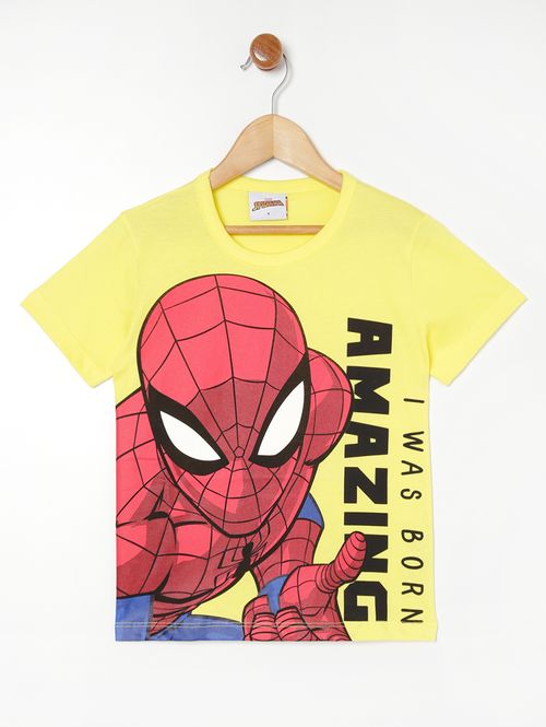 Camiseta Homem Aranha Infantil Para Menino - AMARELO