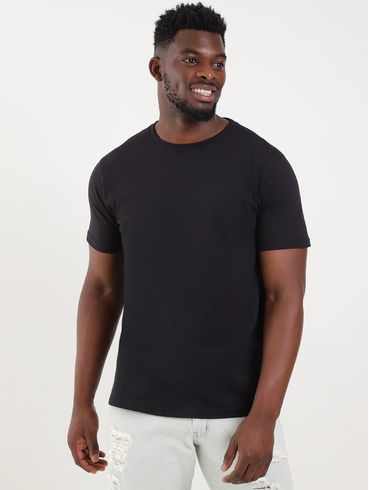 Camiseta Básica Manga Curta Masculina Preto