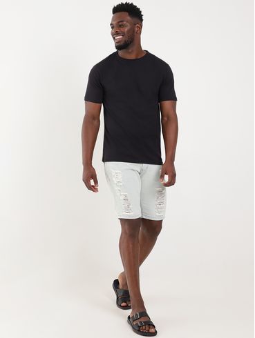 Camiseta Básica Manga Curta Masculina Preto