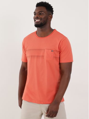 Camiseta Manga Curta No Stress Masculina Laranja