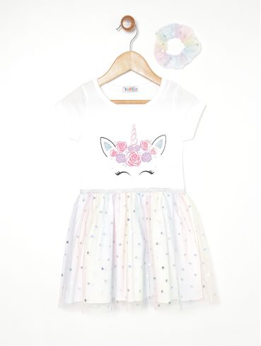 Vestido Kid+ Infantil Para Menina - BRANCO