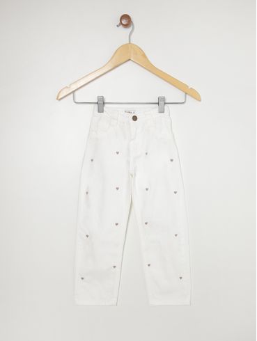 Calça Sarja  Kid+ Infantil Para Menina - OFF WHITE