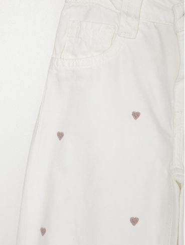 Calça Sarja  Kid+ Infantil Para Menina - OFF WHITE