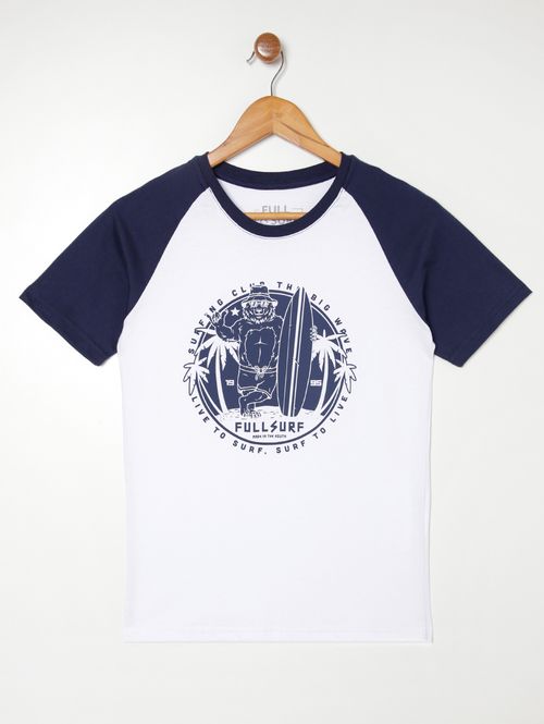 Camiseta Manga Curta Juvenil Para Menino BRANCO