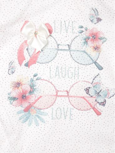 Body Manga Curta Infantil Para Menina - OFF WHITE