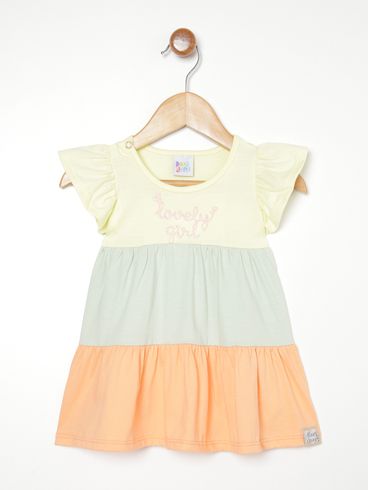 Vestido Infantil Para Bebê Menina Amarelo