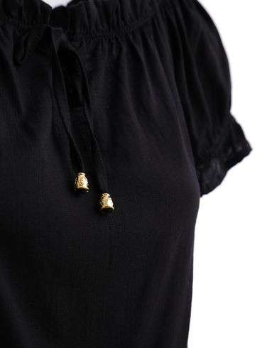 Blusa Cropped Manga Curta Feminina Preto