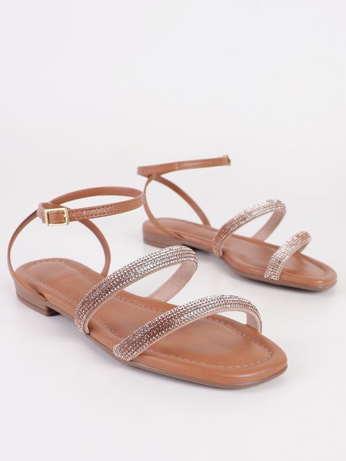 Sandália Rasteira Beira Rio Feminina CARAMELO