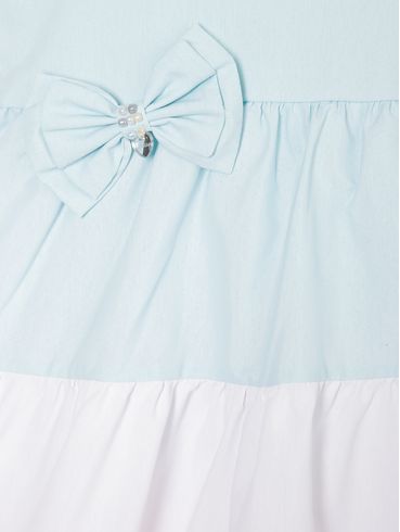 Vestido Infantil Para Menina - AZUL/BRANCO/ROSA