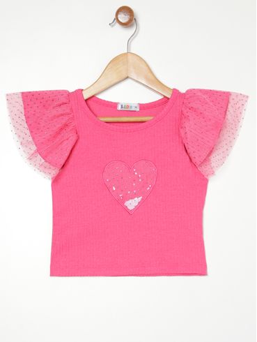 Blusa Regata Canelada Kid+ Infantil Para Menina PINK