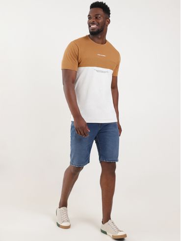 Bermuda Jeans Estonada Masculina AZUL