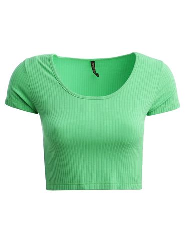 Blusa Cropped Manga Curta Feminina VERDE