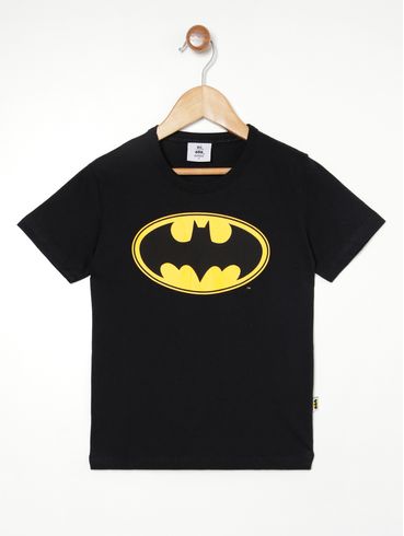 Camiseta Manga Curta Batman Infantil Para Menino - PRETO