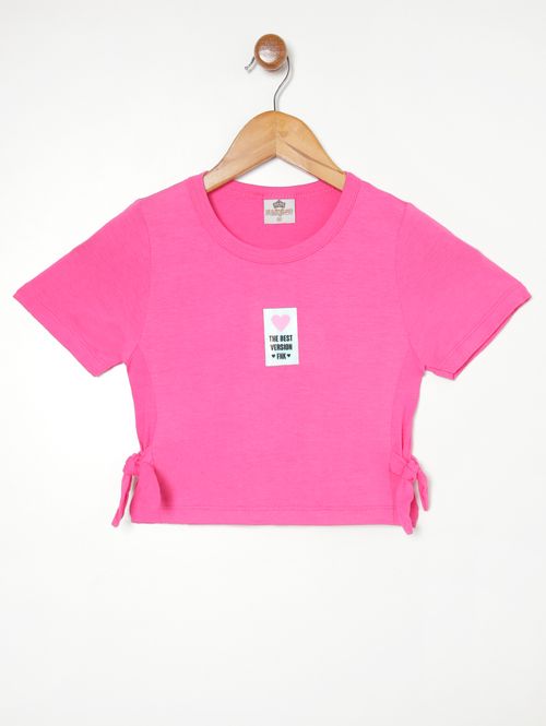 Blusa Manga Curta Juvenil Para Menina - PINK