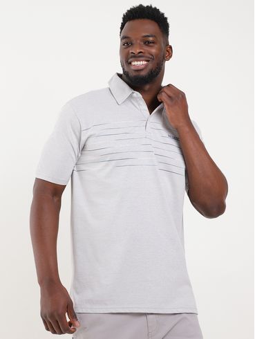 Polo Manga Curta Masculina CINZA