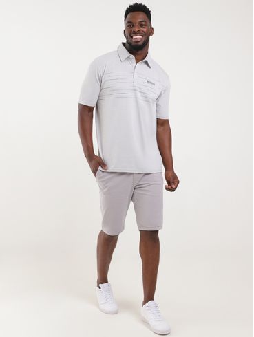 Polo Manga Curta Masculina CINZA