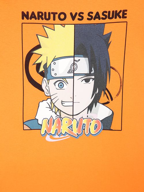 Camiseta Manga Curta Naruto Infantil Para Menino - LARANJA