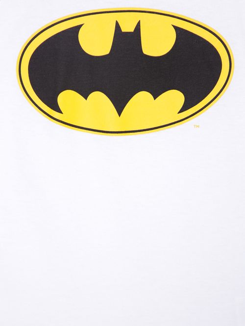 Camiseta Manga Curta Batman Infantil Para Menino - BRANCO