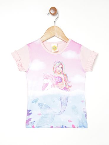 Blusa Manga Curta Infantil Para Menina - ROSE