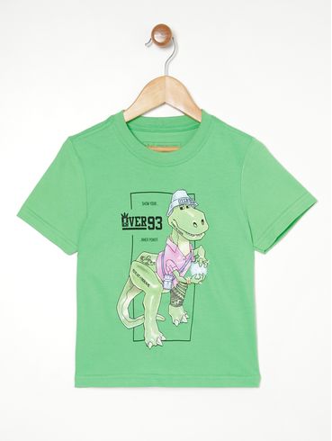 Camiseta Manga Curta Infantil Para Menino - VERDE