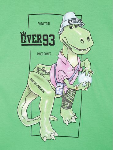 Camiseta Manga Curta Infantil Para Menino - VERDE