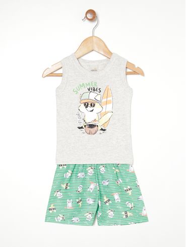 Conjunto Curto Infantil Para Bebê- MESCLA