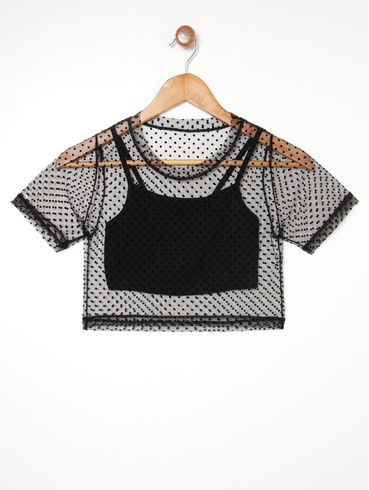 Blusa Juvenil Para Menina - PRETO