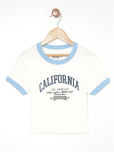 Blusa Manga Curta Vels Juvenil Para Menina - AZUL