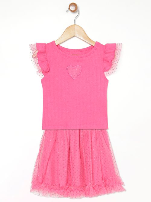 Conjunto Canelado Flik Infantil Para Menina - PINK