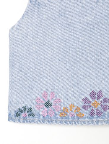 Blusa Regata Jeans Kid+ Infantil Para Menina - AZUL