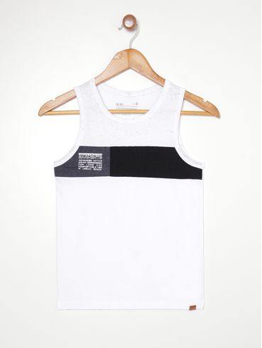 Camiseta Regata Juvenil Para Menino - BRANCO
