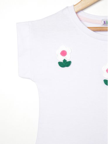 Blusa Manga Curta Kid+ Infantil Para Menina - BRANCO