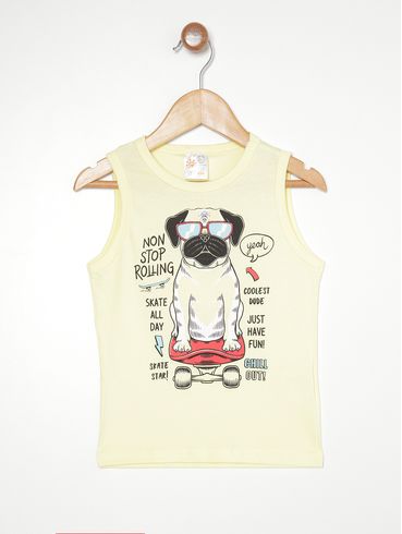 Camiseta Regata Infantil Para Menino - AMARELO
