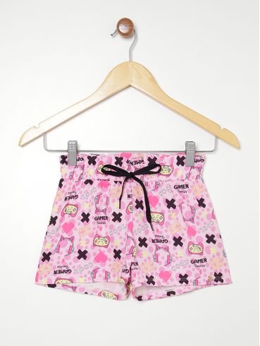 Short Estampado Juvenil Para Menina - ROSA