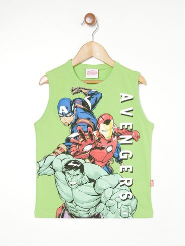 Camiseta Regata Avengers Infantil Para Menino - VERDE