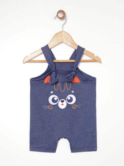 Macacão Jardineira Infantil Para Bebê- AZUL