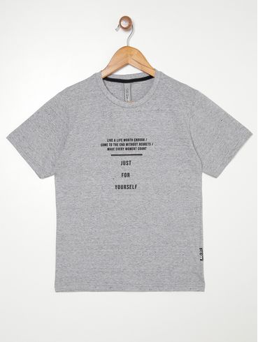 Camiseta Manga Curta Juvenil Para Menino - MESCLA