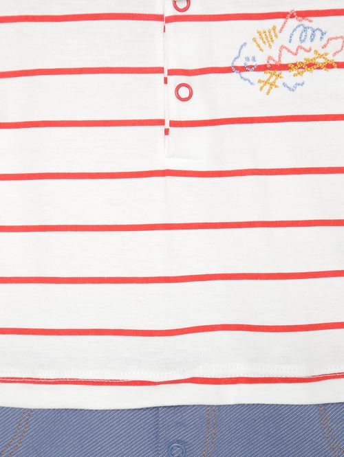 Macacão Curto Infantil Para Bebê- VERMELHO