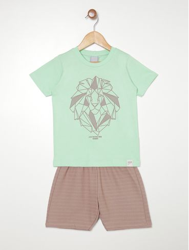 Conjunto Infantil Para Menino - VERDE/MARROM