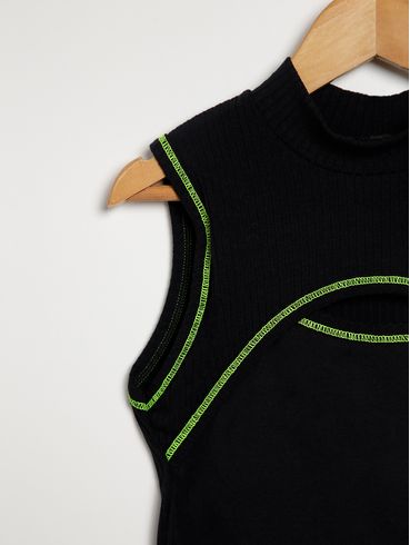 Blusa Regata Juvenil Para Menina - PRETO