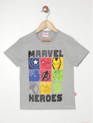 Camiseta Manga Curta Infantil Para Menino - MESCLA