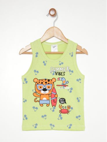 Camiseta Regata Infantil Para Menino - VERDE