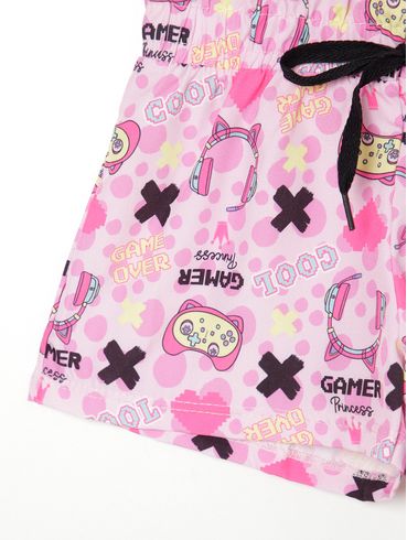 Short Estampado Infantil Para Menina - ROSA