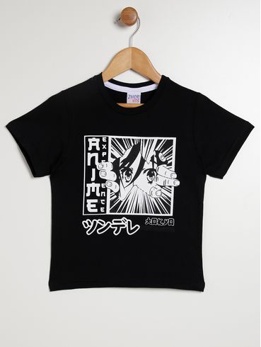 Camiseta Manga Curta Infantil Para Menino - PRETO