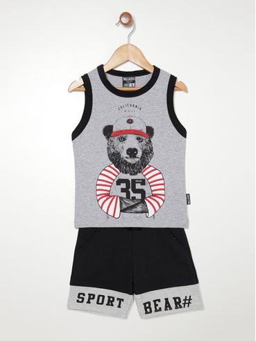 Conjunto Infantil Para Menino - MESCLA/PRETO