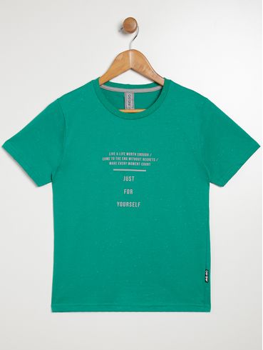 Camiseta Manga Curta Juvenil Para Menino - VERDE