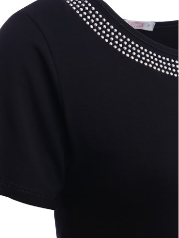 Blusa Manga Curta Feminina PRETO