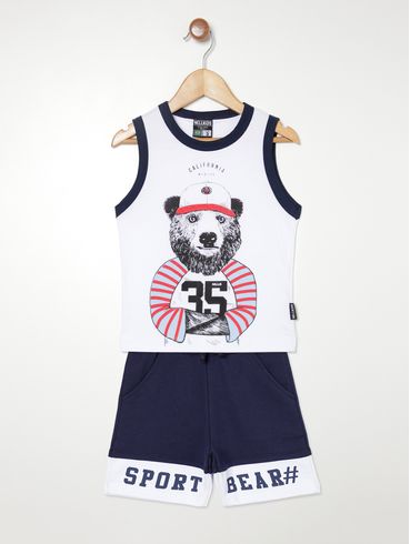 Conjunto Infantil Para Menino - BRANCO/MARINHO